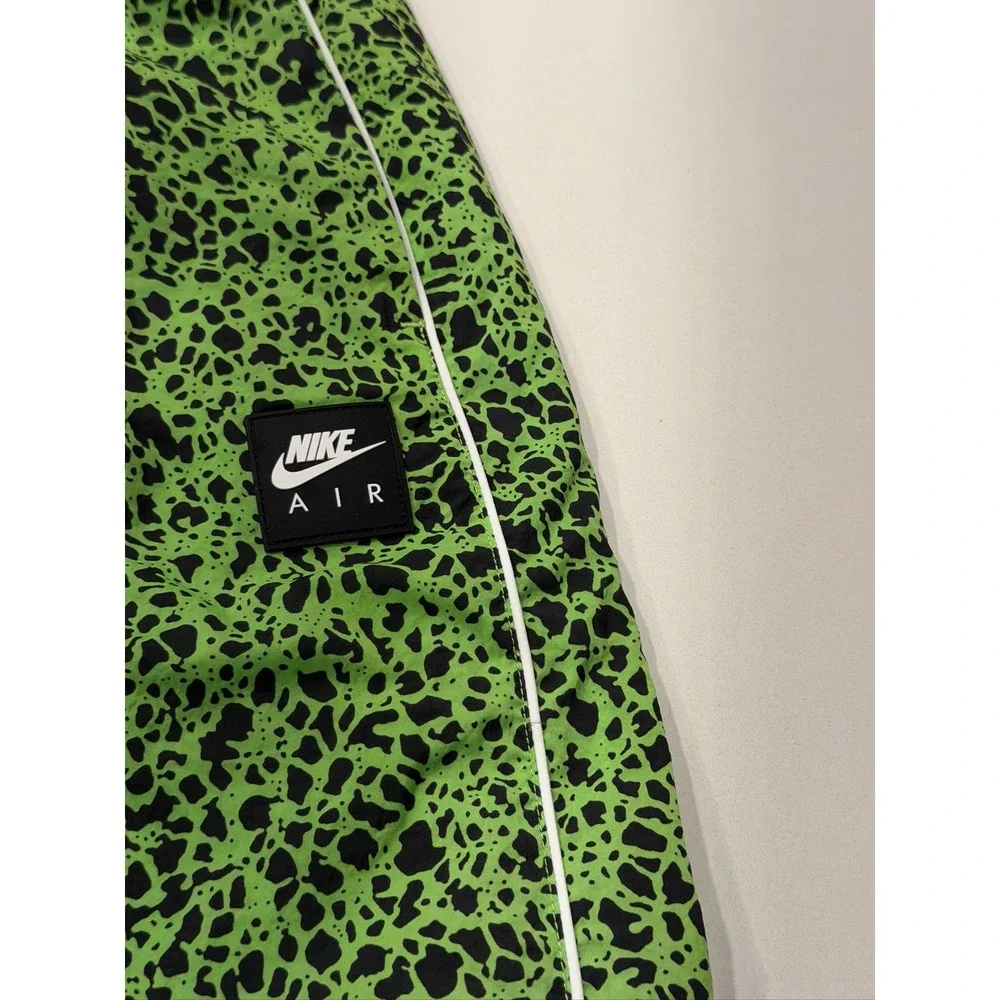 Nike Air Woven AOP TL Pants Mens L Mean Green Black Loose Fit I13133-307 NWT